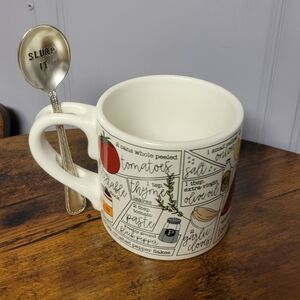 🆕🛒🛍️💥Nwot Mud pie tomato soup Recipe Mug with Spoon
